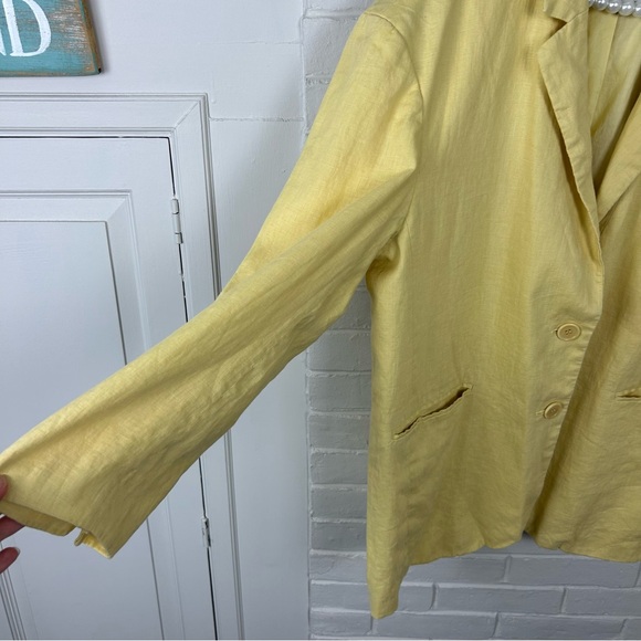 Madewell Yellow The Oversized Linen Blazer Jacket Size XL - Picture 8 of 12